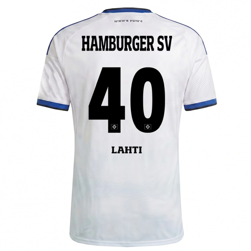 Danxen Barn Elias Lahti #40 Vit Svart Blå Hemmatröja Matchtröjor 2026/27 Tröjor T-Tröja