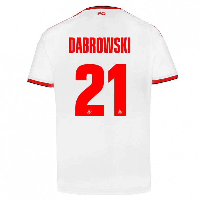 Danxen Barn Luc Dabrowski #21 Vit Röd Svart Hemmatröja Matchtröjor 2026/27 Tröjor T-Tröja