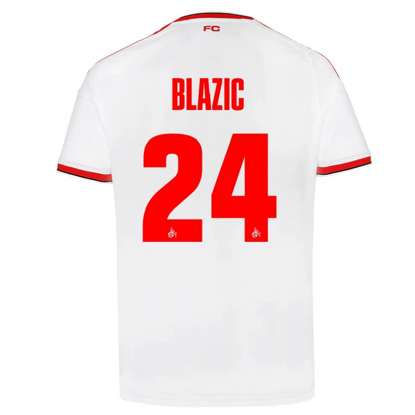Danxen Barn Alessandro Blazic #24 Vit Röd Svart Hemmatröja Matchtröjor 2026/27 Tröjor T-Tröja