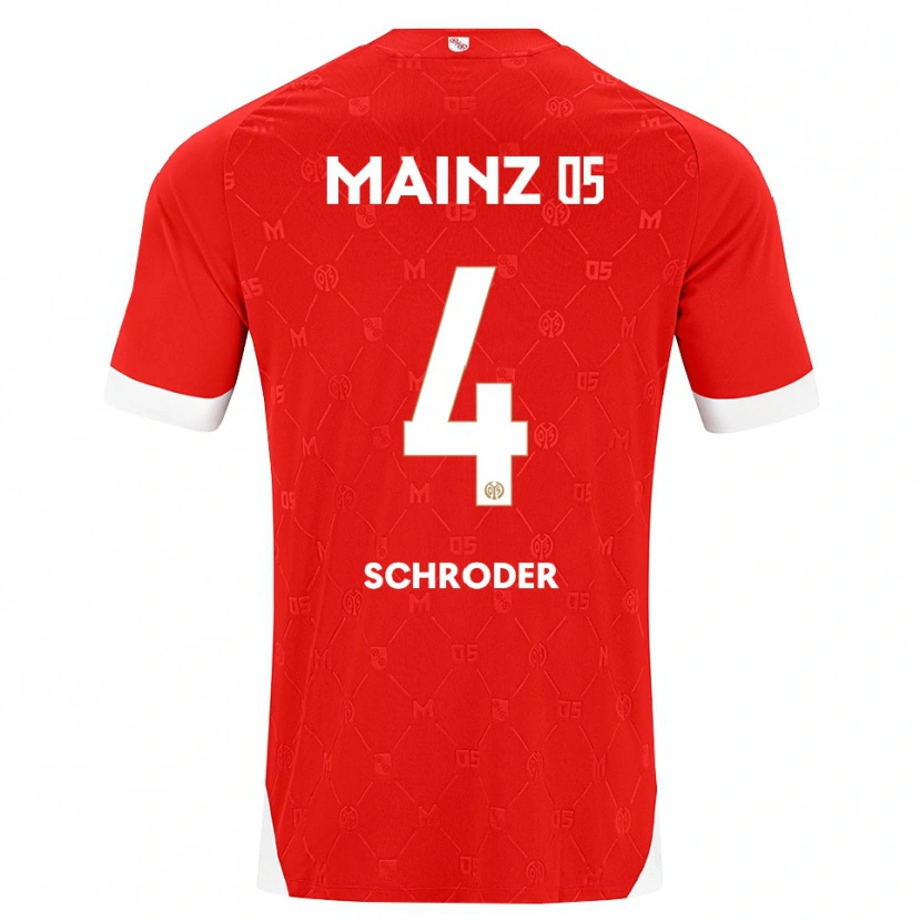Danxen Barn Lara Schröder #4 Röd Vit Hemmatröja Matchtröjor 2026/27 Tröjor T-Tröja