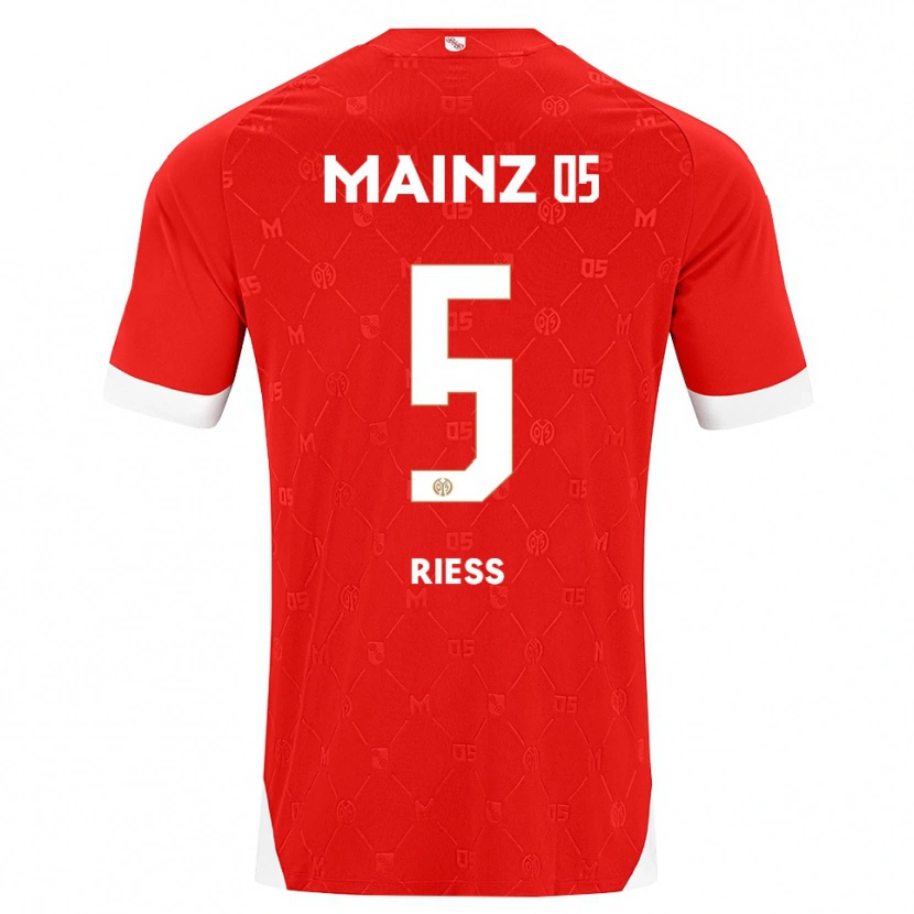 Danxen Barn Fabian Rieß #5 Röd Vit Hemmatröja Matchtröjor 2026/27 Tröjor T-Tröja