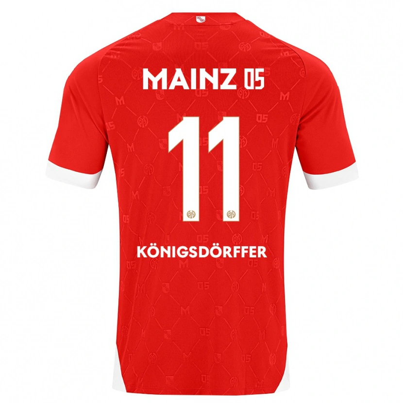 Danxen Barn Ransford Königsdörffer #11 Röd Vit Hemmatröja Matchtröjor 2026/27 Tröjor T-Tröja