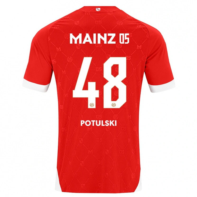 Danxen Barn Kacper Potulski #48 Röd Vit Hemmatröja Matchtröjor 2026/27 Tröjor T-Tröja
