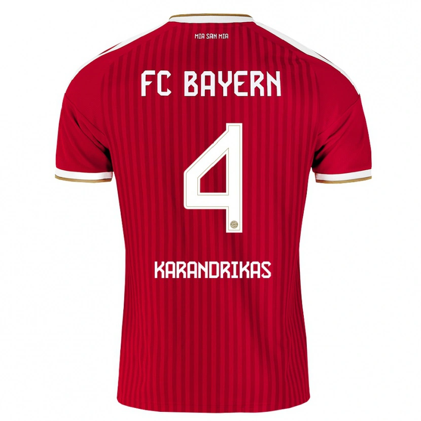 Danxen Barn Konstantinos Karandrikas #4 Röd Vit Blå Hemmatröja Matchtröjor 2026/27 Tröjor T-Tröja