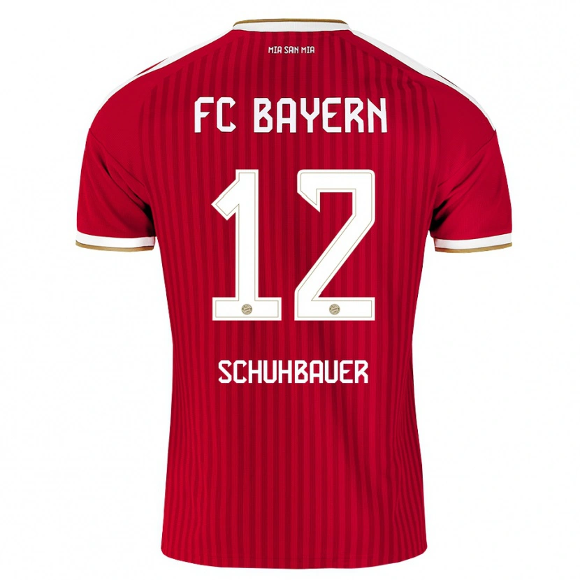 Danxen Barn Maximilian Schuhbauer #12 Röd Vit Blå Hemmatröja Matchtröjor 2026/27 Tröjor T-Tröja