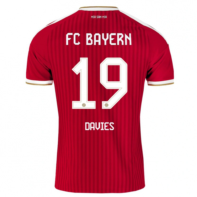 Danxen Barn Alphonso Davies #19 Röd Vit Blå Hemmatröja Matchtröjor 2026/27 Tröjor T-Tröja