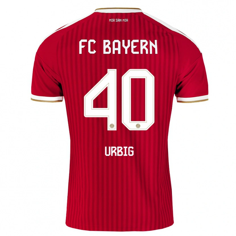 Danxen Barn Jonas Urbig #40 Röd Vit Blå Hemmatröja Matchtröjor 2026/27 Tröjor T-Tröja