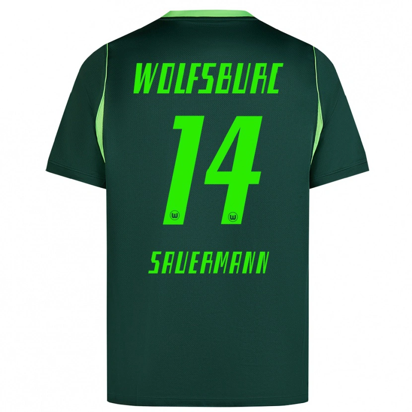 Danxen Barn Carlos Sauermann #14 Mörkgrön Vit Hemmatröja Matchtröjor 2026/27 Tröjor T-Tröja