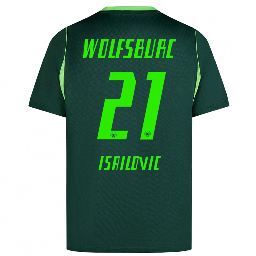 Danxen Barn Nikola Isailovic #21 Mörkgrön Vit Hemmatröja Matchtröjor 2026/27 Tröjor T-Tröja