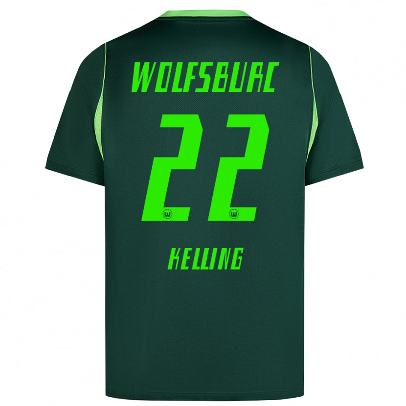 Danxen Barn Lenny Kelling #22 Mörkgrön Vit Hemmatröja Matchtröjor 2026/27 Tröjor T-Tröja