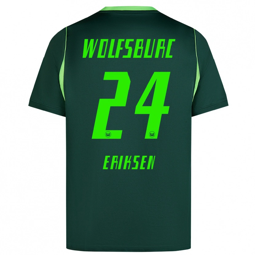 Danxen Barn Christian Eriksen #24 Mörkgrön Vit Hemmatröja Matchtröjor 2026/27 Tröjor T-Tröja