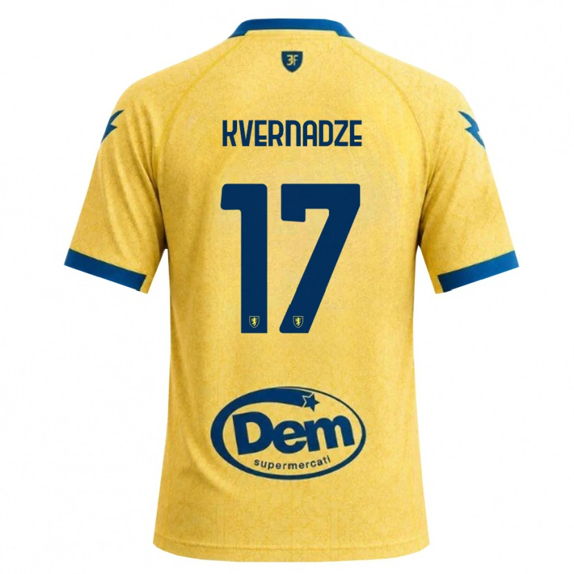 Danxen Barn Giorgi Kvernadze #17 Khakisvart Blå Hemmatröja Matchtröjor 2026/27 Tröjor T-Tröja