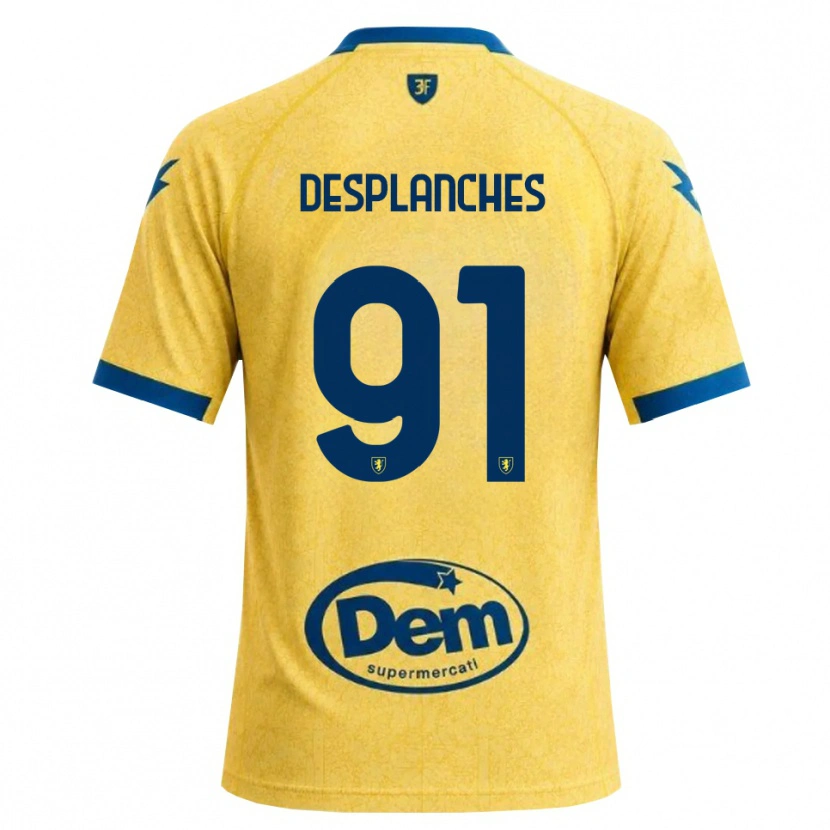 Danxen Barn Sebastiano Desplanches #91 Khakisvart Blå Hemmatröja Matchtröjor 2026/27 Tröjor T-Tröja