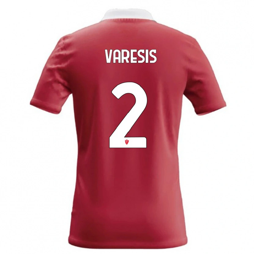 Danxen Barn Konstantinos Varesis #2 Röd Vit Hemmatröja Matchtröjor 2026/27 Tröjor T-Tröja