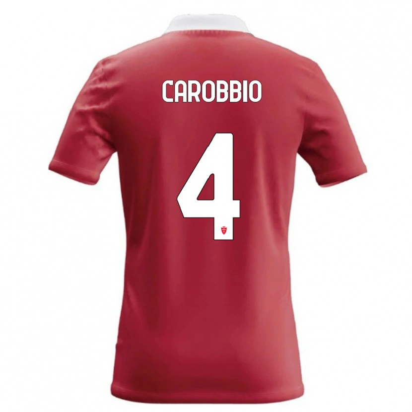 Danxen Barn Giacomo Carobbio #4 Röd Vit Hemmatröja Matchtröjor 2026/27 Tröjor T-Tröja