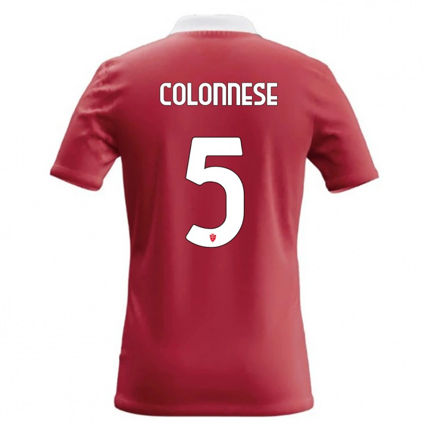 Danxen Barn Lorenzo Colonnese #5 Röd Vit Hemmatröja Matchtröjor 2026/27 Tröjor T-Tröja