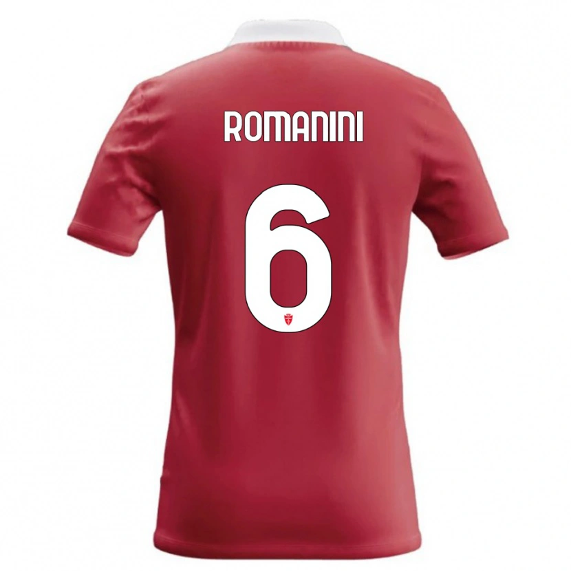 Danxen Barn Andrea Romanini #6 Röd Vit Hemmatröja Matchtröjor 2026/27 Tröjor T-Tröja