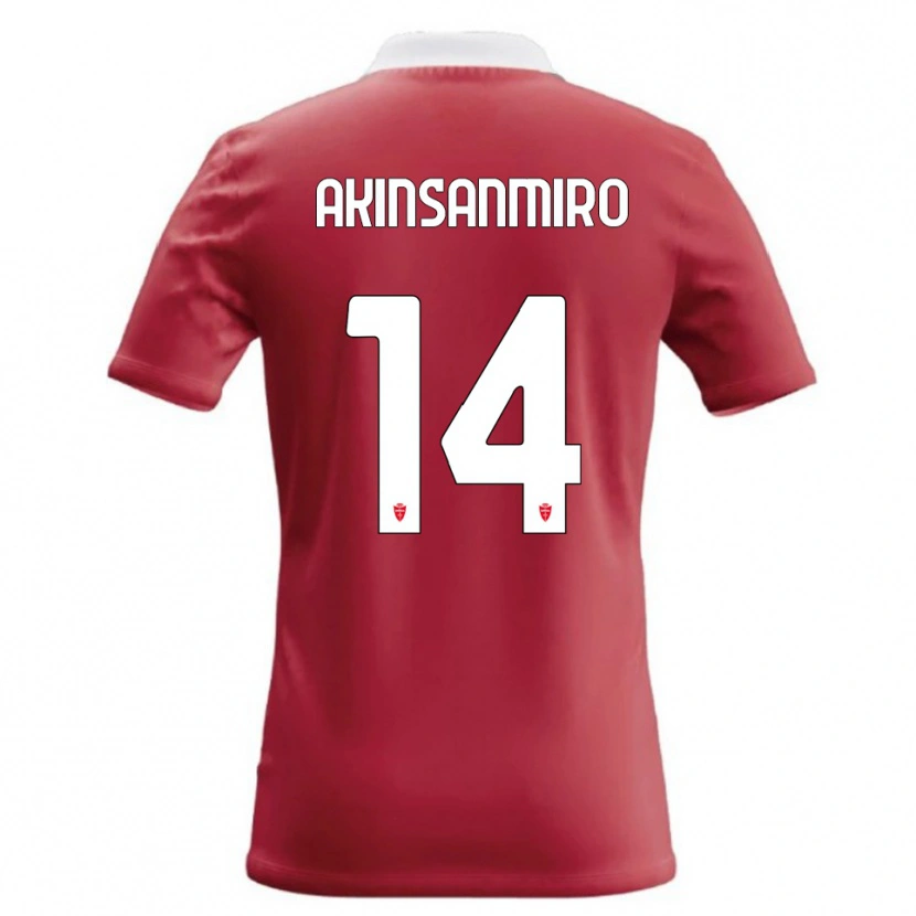 Danxen Barn Ebenezer Akinsanmiro #14 Röd Vit Hemmatröja Matchtröjor 2026/27 Tröjor T-Tröja