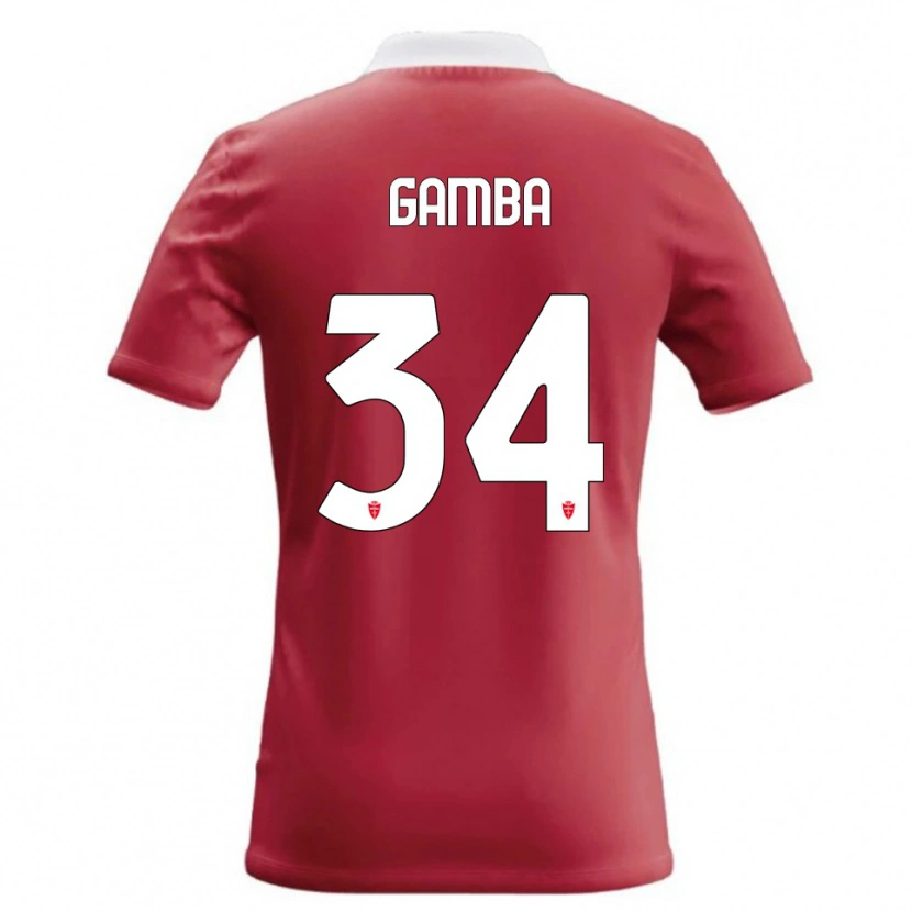 Danxen Barn Alberto Gamba #34 Röd Vit Hemmatröja Matchtröjor 2026/27 Tröjor T-Tröja