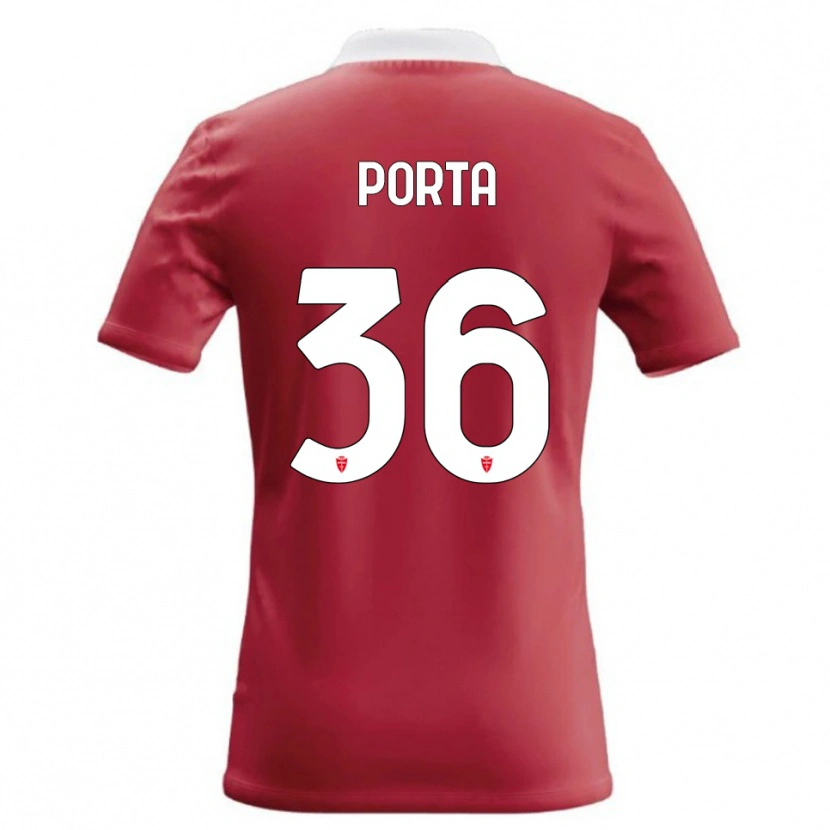 Danxen Barn Matteo Porta #36 Röd Vit Hemmatröja Matchtröjor 2026/27 Tröjor T-Tröja