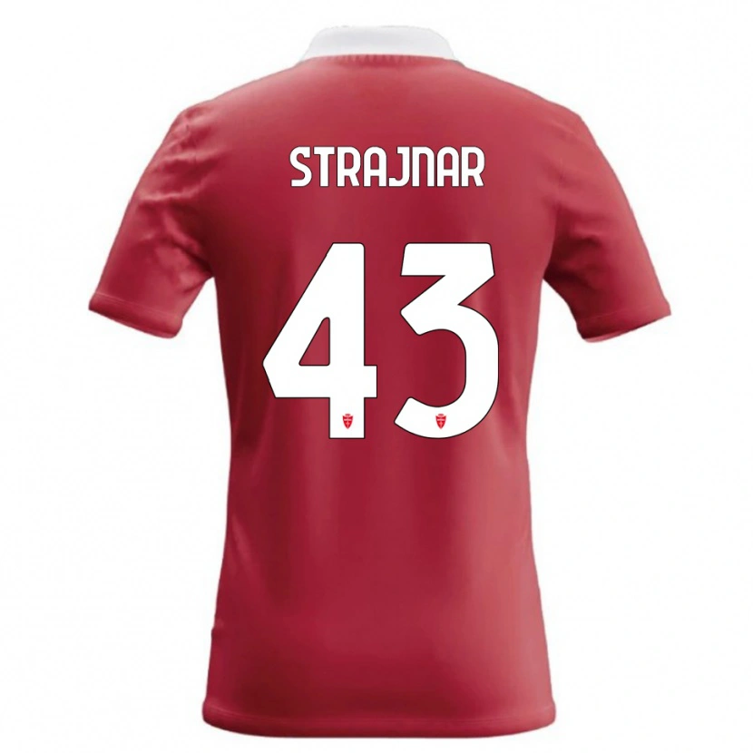 Danxen Barn Aljaz Strajnar #43 Röd Vit Hemmatröja Matchtröjor 2026/27 Tröjor T-Tröja
