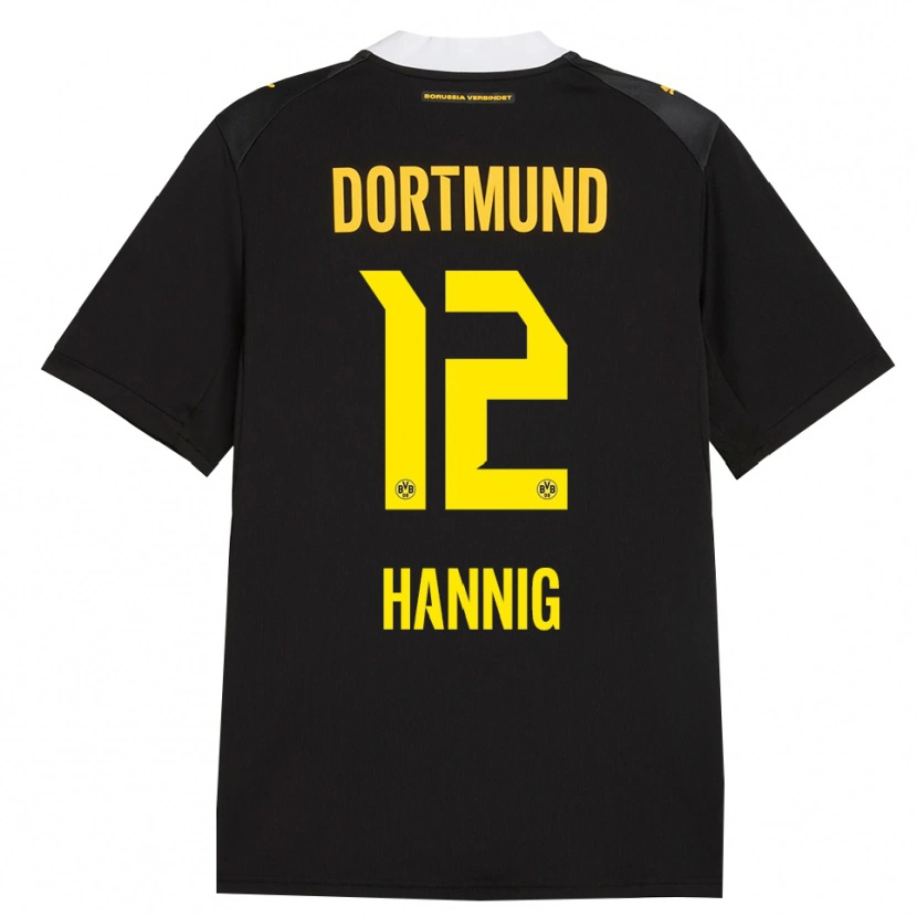 Danxen Barn Paul Hannig #12 Svart Röd Gul Bortatröja Matchtröjor 2026/27 Tröjor T-Tröja