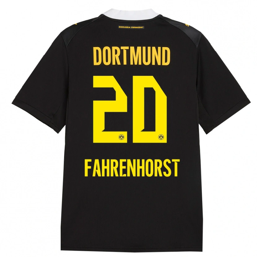 Danxen Barn Luke Fahrenhorst #20 Svart Röd Gul Bortatröja Matchtröjor 2026/27 Tröjor T-Tröja