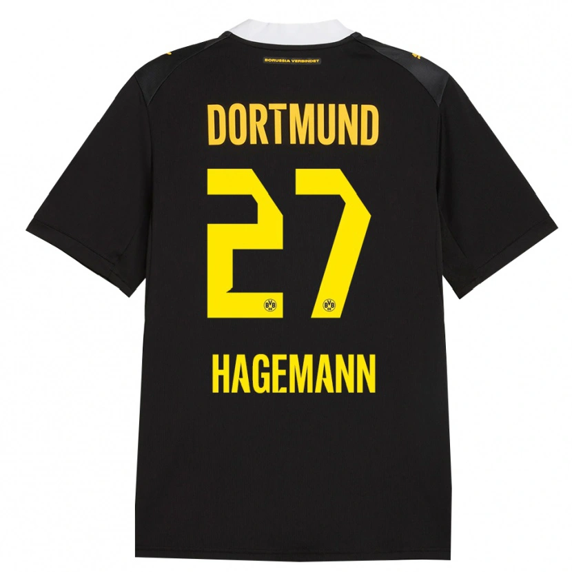 Danxen Barn Keron Hagemann #27 Svart Röd Gul Bortatröja Matchtröjor 2026/27 Tröjor T-Tröja