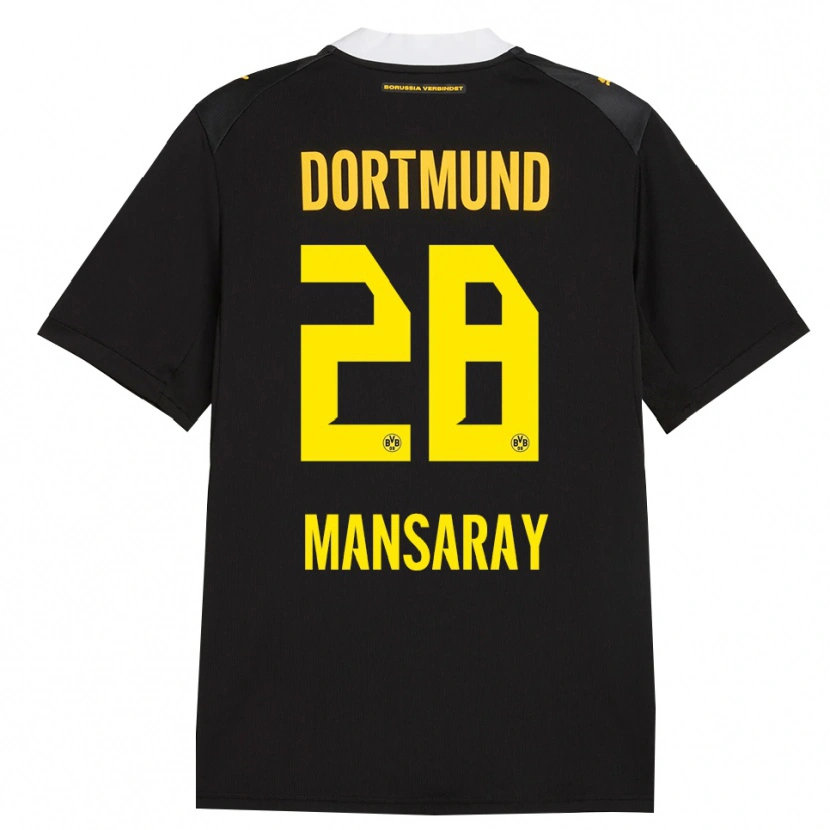 Danxen Barn Ismael Mansaray #28 Svart Röd Gul Bortatröja Matchtröjor 2026/27 Tröjor T-Tröja