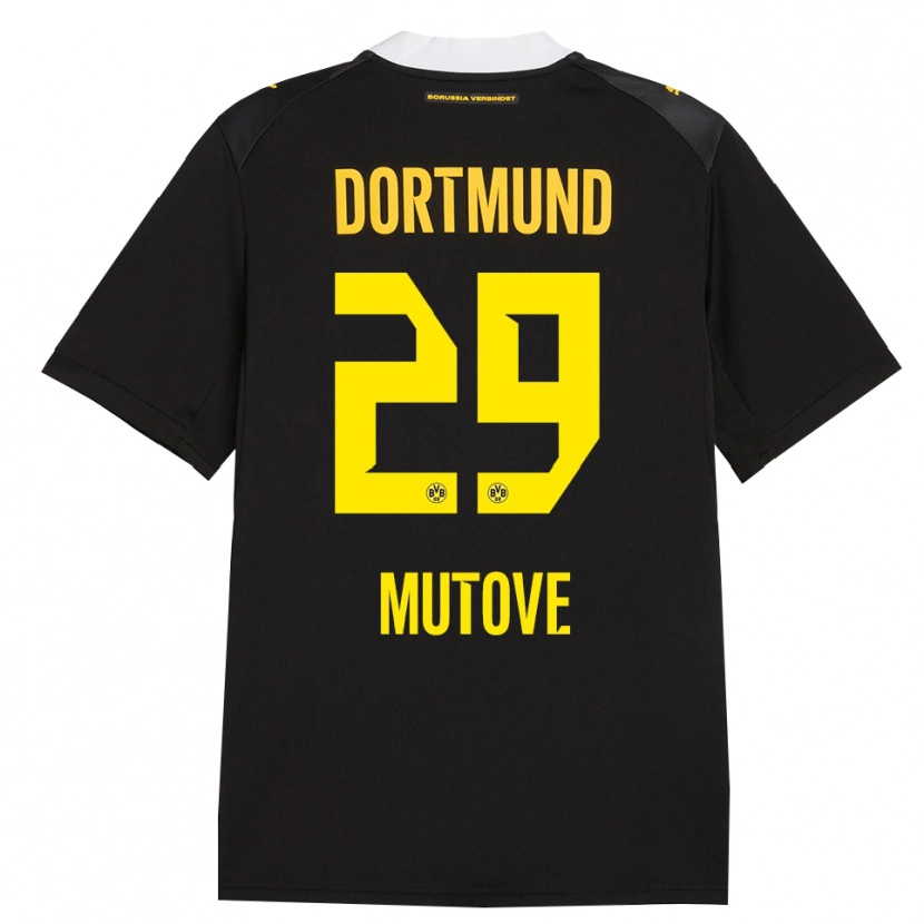 Danxen Barn Kevin Mutove #29 Svart Röd Gul Bortatröja Matchtröjor 2026/27 Tröjor T-Tröja