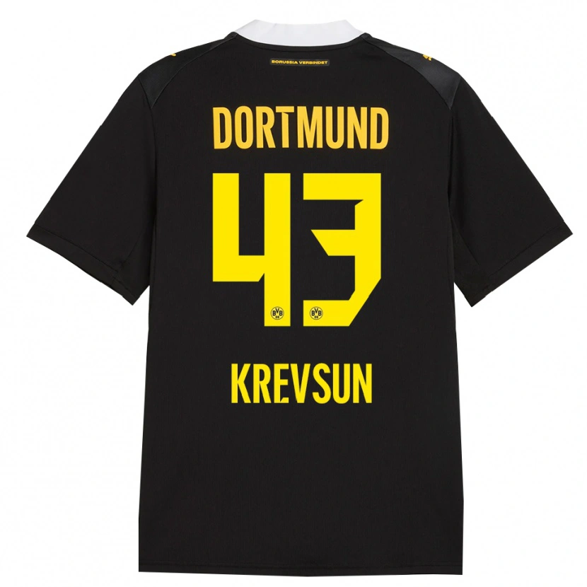 Danxen Barn Danylo Krevsun #43 Svart Röd Gul Bortatröja Matchtröjor 2026/27 Tröjor T-Tröja