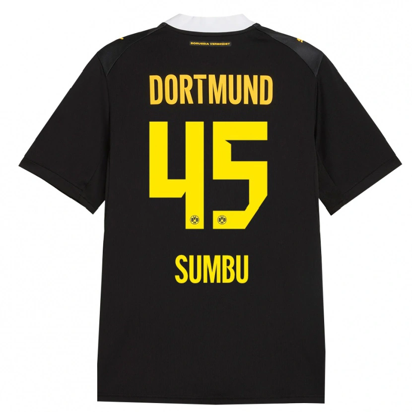 Danxen Barn Daniel Sumbu #45 Svart Röd Gul Bortatröja Matchtröjor 2026/27 Tröjor T-Tröja