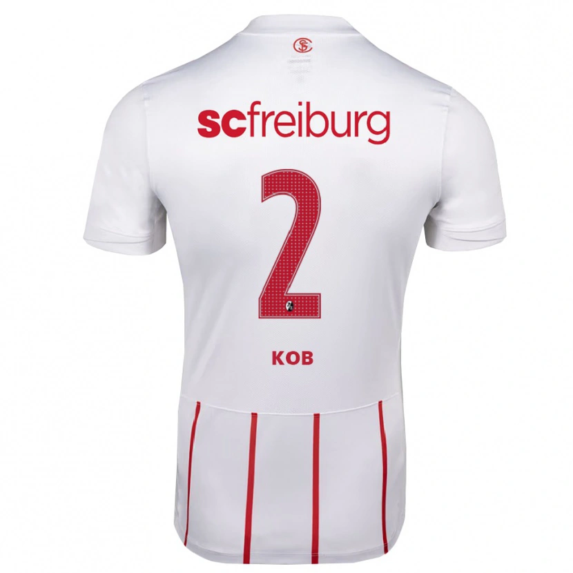 Danxen Barn Leon Koß #2 Vit Röd Gul Bortatröja Matchtröjor 2026/27 Tröjor T-Tröja