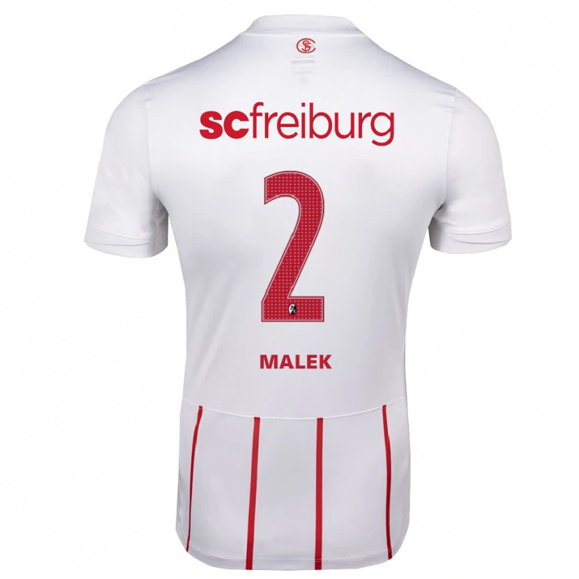 Danxen Barn Jannik Malek #2 Vit Röd Gul Bortatröja Matchtröjor 2026/27 Tröjor T-Tröja