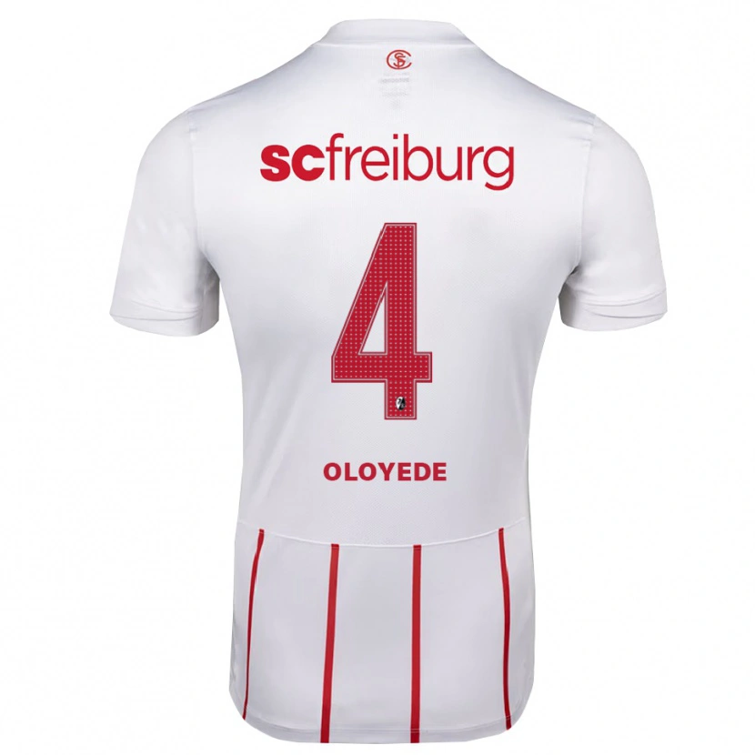 Danxen Barn Sebastian Oloyede #4 Vit Röd Gul Bortatröja Matchtröjor 2026/27 Tröjor T-Tröja