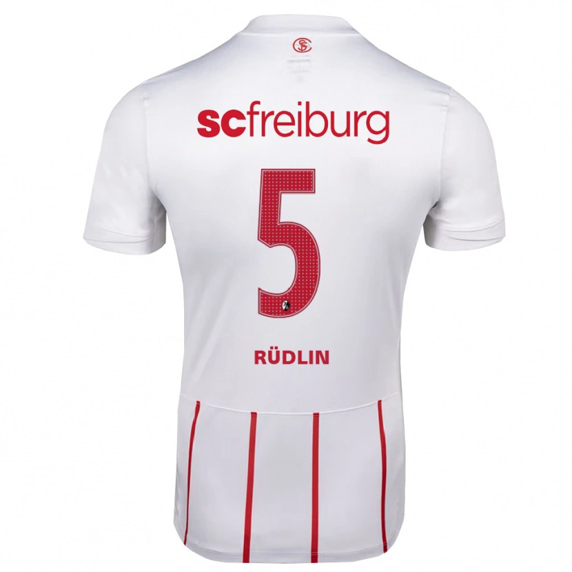 Danxen Barn Fabian Rüdlin #5 Vit Röd Gul Bortatröja Matchtröjor 2026/27 Tröjor T-Tröja