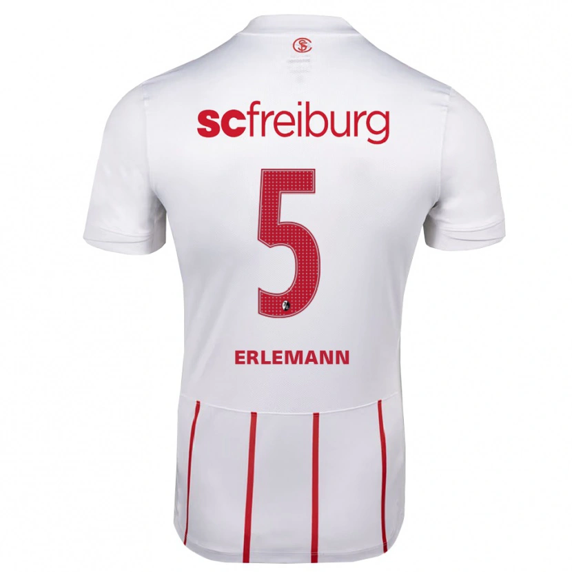 Danxen Barn Linus Erlemann #5 Vit Röd Gul Bortatröja Matchtröjor 2026/27 Tröjor T-Tröja
