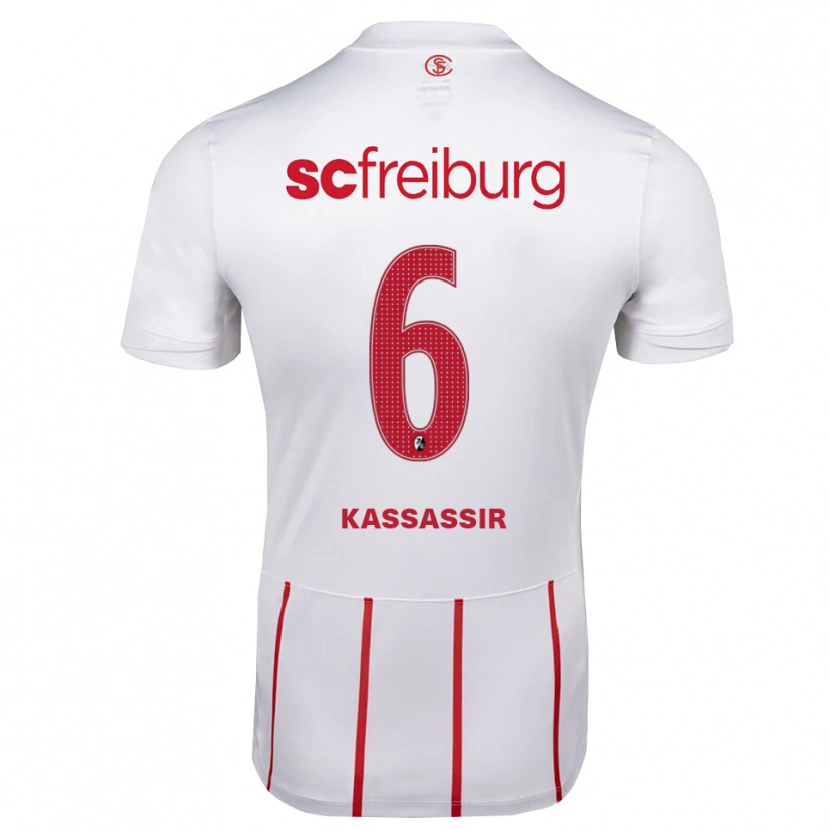 Danxen Barn Malik Kassassir #6 Vit Röd Gul Bortatröja Matchtröjor 2026/27 Tröjor T-Tröja