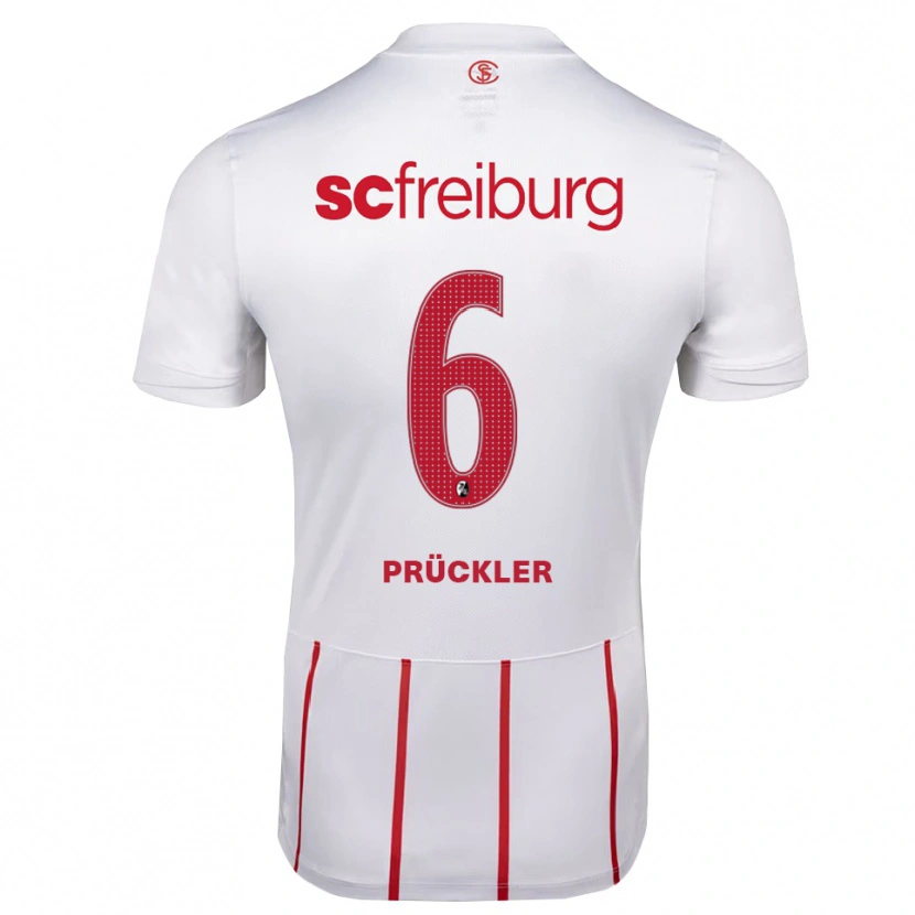 Danxen Barn Moritz Prückler #6 Vit Röd Gul Bortatröja Matchtröjor 2026/27 Tröjor T-Tröja