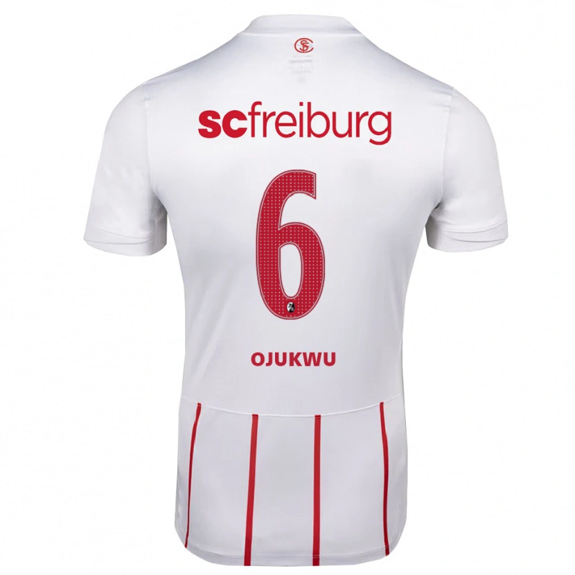 Danxen Barn Nicole Ojukwu #6 Vit Röd Gul Bortatröja Matchtröjor 2026/27 Tröjor T-Tröja