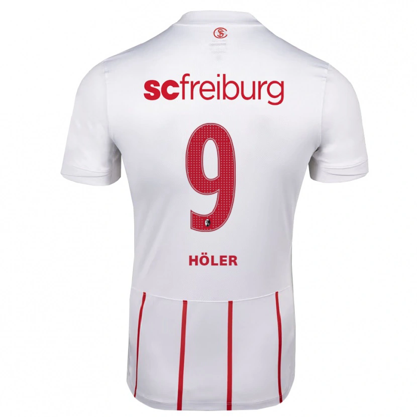 Danxen Barn Lucas Höler #9 Vit Röd Gul Bortatröja Matchtröjor 2026/27 Tröjor T-Tröja