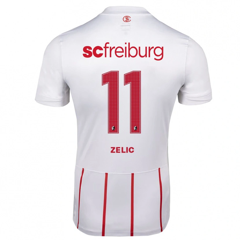 Danxen Barn Mateo Zelic #11 Vit Röd Gul Bortatröja Matchtröjor 2026/27 Tröjor T-Tröja