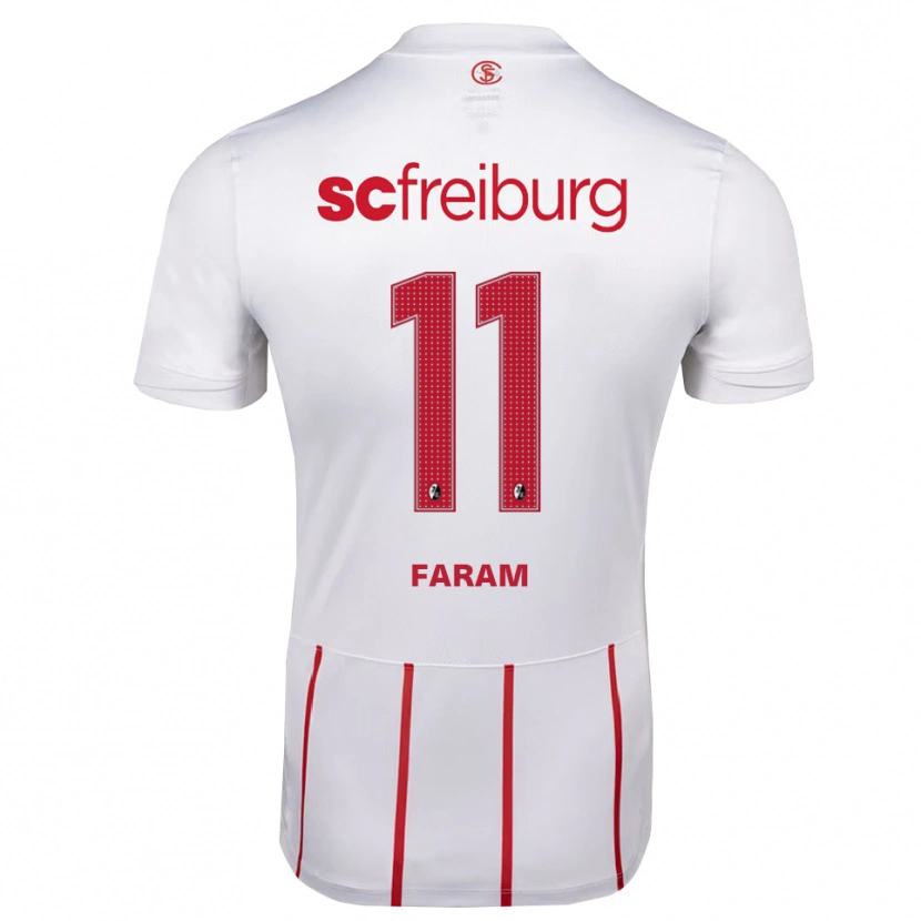 Danxen Barn Djamal Faram #11 Vit Röd Gul Bortatröja Matchtröjor 2026/27 Tröjor T-Tröja