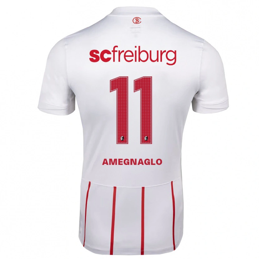 Danxen Barn David Amegnaglo #11 Vit Röd Gul Bortatröja Matchtröjor 2026/27 Tröjor T-Tröja