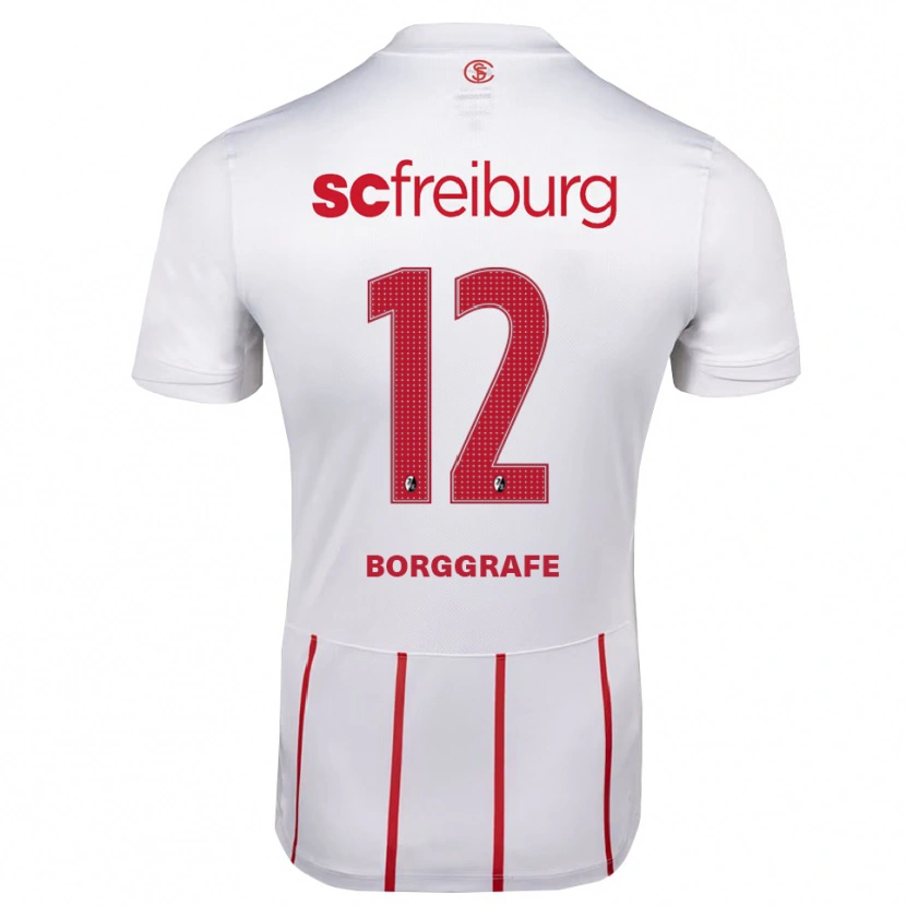 Danxen Barn Rafaela Borggräfe #12 Vit Röd Gul Bortatröja Matchtröjor 2026/27 Tröjor T-Tröja