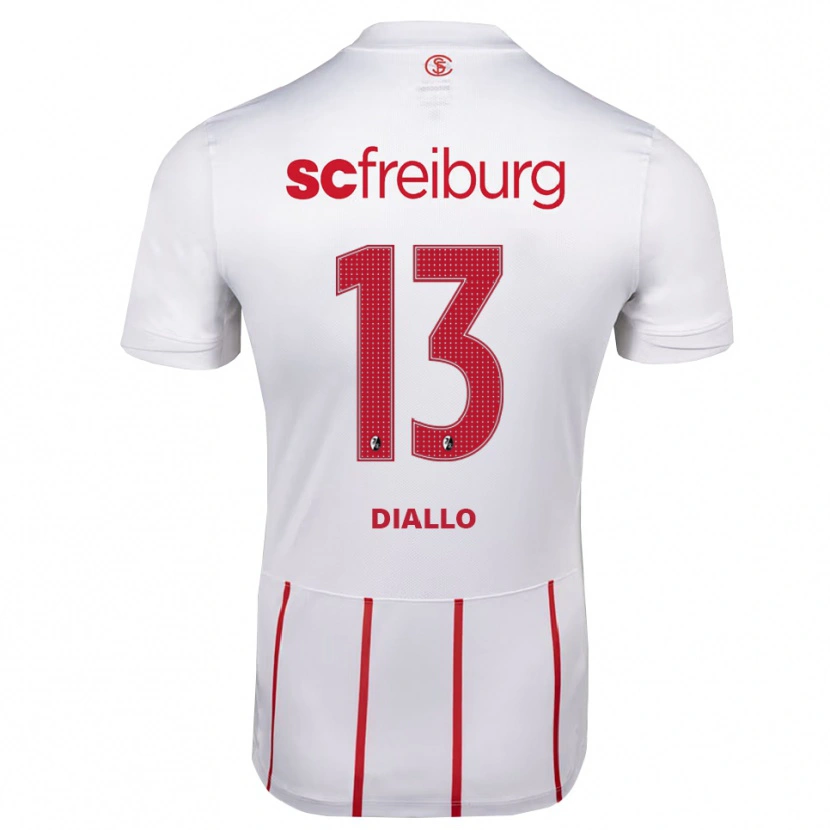 Danxen Barn Thierno Diallo #13 Vit Röd Gul Bortatröja Matchtröjor 2026/27 Tröjor T-Tröja