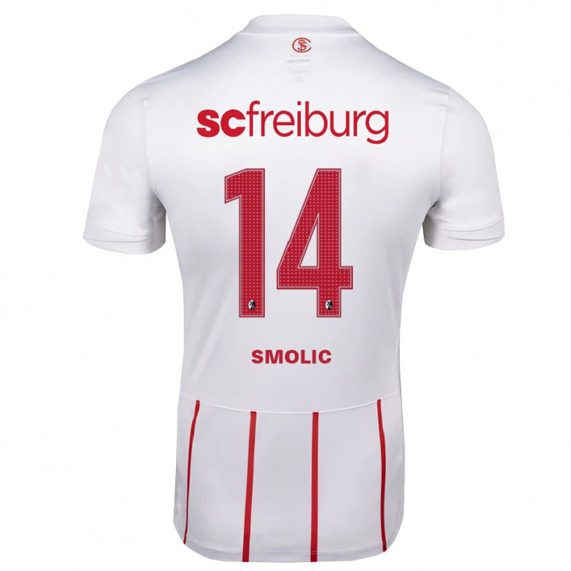 Danxen Barn Milan Smolic #14 Vit Röd Gul Bortatröja Matchtröjor 2026/27 Tröjor T-Tröja