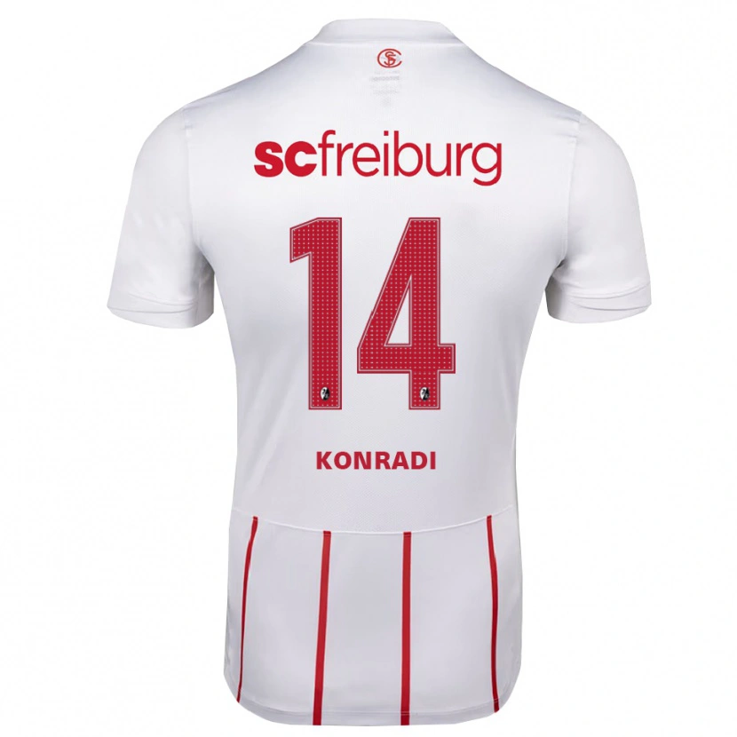 Danxen Barn Lennart Konradi #14 Vit Röd Gul Bortatröja Matchtröjor 2026/27 Tröjor T-Tröja