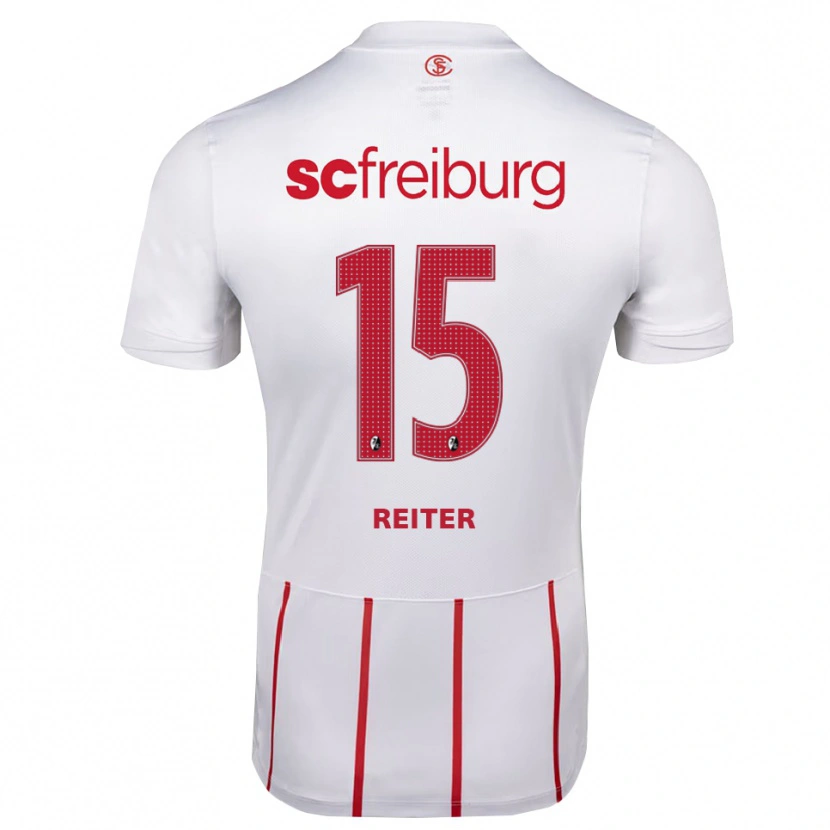 Danxen Barn Vincent Reiter #15 Vit Röd Gul Bortatröja Matchtröjor 2026/27 Tröjor T-Tröja