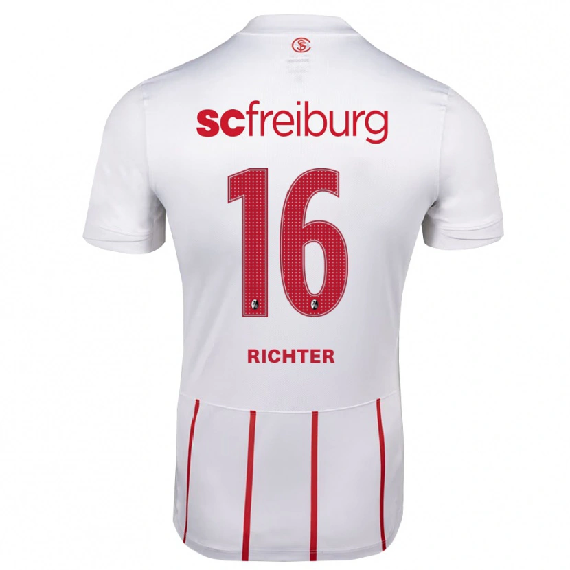 Danxen Barn Tom Richter #16 Vit Röd Gul Bortatröja Matchtröjor 2026/27 Tröjor T-Tröja